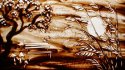 Live sand drawing performance during Opera, Festival Messiaen