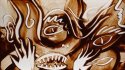 Live sand drawing performance during Opera, Festival Messiaen
