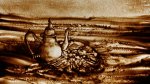 2010 - Dessin sur sable pour diaporama du spectacle "Dunes" {JPEG}