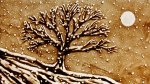 2010 - Dessin sur sable pour diaporama du spectacle "Variations Lunaires" {JPEG}