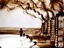 2010 - Sand drawing for symphony concert , Tango