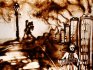 2010 - Sand drawing for symphony concert , Tango